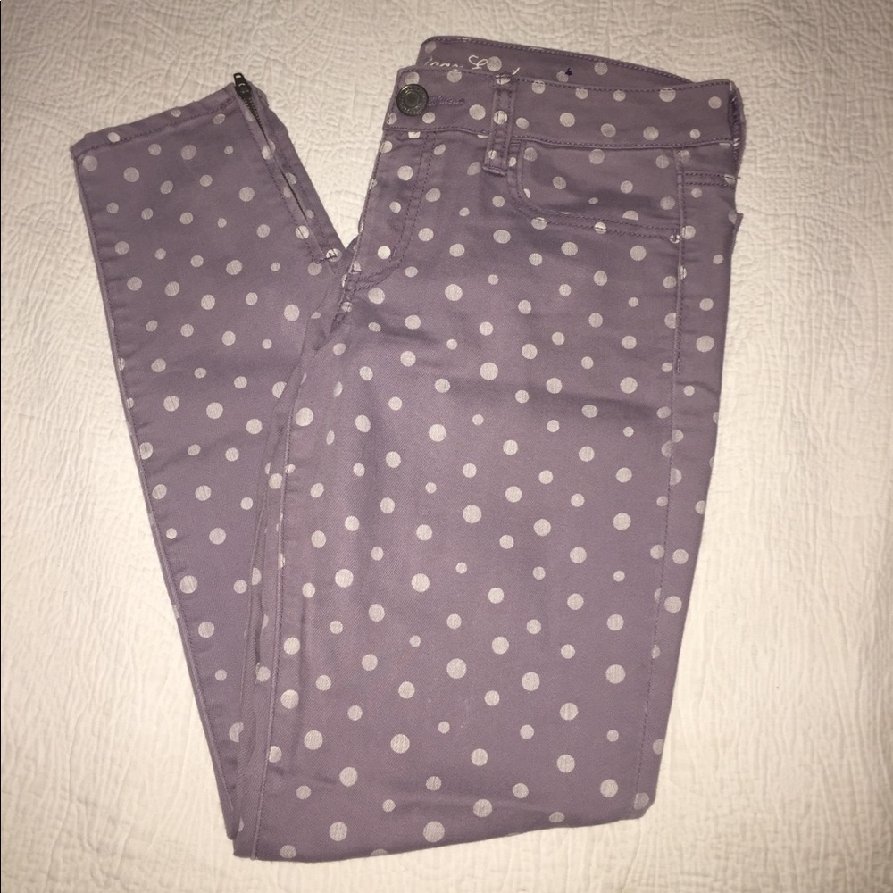 American Eagle Polka Dot Patterned Jeans Size 8